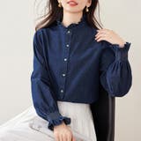 フリル襟デニムブラウス | Doux Belle  | 詳細画像2 