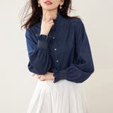 フリル襟デニムブラウス | Doux Belle  | 詳細画像4 