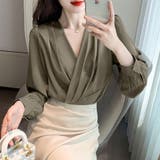 コーヒー | ドレープデザインブラウス | Doux Belle 