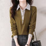 ストライプシャツ×プルオーバードッキングトップス | Doux Belle  | 詳細画像6 