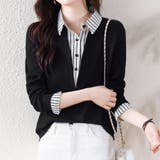 ストライプシャツ×プルオーバードッキングトップス | Doux Belle  | 詳細画像9 