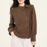 アシメボタン×バックタックブラウス | Doux Belle  | 詳細画像1 