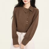 アシメボタン×バックタックブラウス | Doux Belle  | 詳細画像5 