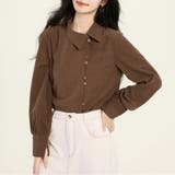 アシメボタン×バックタックブラウス | Doux Belle  | 詳細画像8 