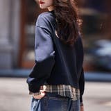 レイヤード風チェック柄トップス | Doux Belle  | 詳細画像5 