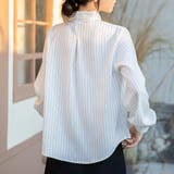 ストライプ柄ボウタイブラウス | Doux Belle  | 詳細画像3 