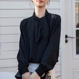 ストライプ柄ボウタイブラウス | Doux Belle  | 詳細画像7 