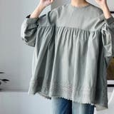 レース裾付きパフスリーブブラウス | Doux Belle  | 詳細画像2 