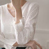 Vネックレースブラウス レディース トップス | Doux Belle  | 詳細画像9 