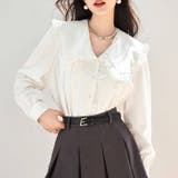 ラッフル襟ブラウス レディース トップス | Doux Belle  | 詳細画像1 
