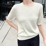 リブ切り替え×半袖ニットトップス | Doux Belle  | 詳細画像17 