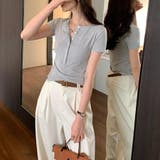 ハーフボタンヘンリーネックトップス | Doux Belle  | 詳細画像6 