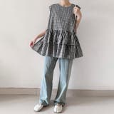 ペプラム風ギンガムチェックトップス | Doux Belle  | 詳細画像14 