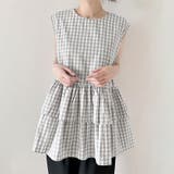 ペプラム風ギンガムチェックトップス | Doux Belle  | 詳細画像7 