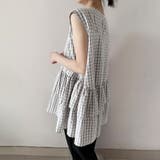 ペプラム風ギンガムチェックトップス | Doux Belle  | 詳細画像9 