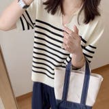 ボーダーニットポロシャツ | Doux Belle  | 詳細画像7 