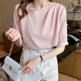 パールボタン付きスタンドカラーブラウス | Doux Belle  | 詳細画像10 