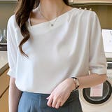 パールボタン付きスタンドカラーブラウス | Doux Belle  | 詳細画像4 