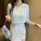 パールボタン付きスタンドカラーブラウス | Doux Belle  | 詳細画像5 