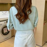 パールボタン付きスタンドカラーブラウス | Doux Belle  | 詳細画像8 