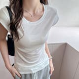 ラウンドネックシンプルカットソー | Doux Belle  | 詳細画像2 