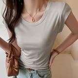 ベージュ | ラウンドネックシンプルカットソー | Doux Belle 