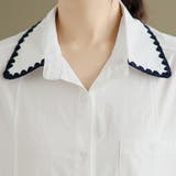 スカラップ刺繍襟長袖シャツ レディース トップス | Doux Belle  | 詳細画像14 