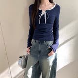 フリルネックレイヤード風長袖トップス レディース トップス | Doux Belle | 詳細画像10