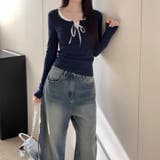 フリルネックレイヤード風長袖トップス レディース トップス | Doux Belle | 詳細画像12
