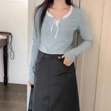 フリルネックレイヤード風長袖トップス レディース トップス | Doux Belle | 詳細画像6