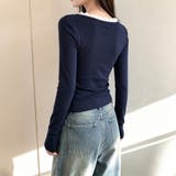 フリルネックレイヤード風長袖トップス レディース トップス | Doux Belle | 詳細画像9