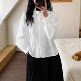 花柄刺繍丸襟長袖ブラウス レディース トップス | Doux Belle  | 詳細画像10 
