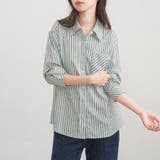 ストライプ柄レギュラーフィット長袖シャツ レディース トップス | Doux Belle  | 詳細画像8 