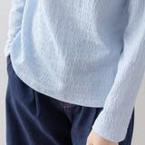 レイヤード風キーネック凹凸素材長袖カットソー レディース トップス | Doux Belle  | 詳細画像14 