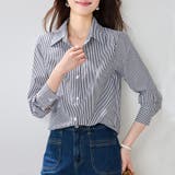 モノトーンストライプ長袖シャツ レディース トップス | Doux Belle  | 詳細画像2 