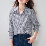 モノトーンストライプ長袖シャツ レディース トップス | Doux Belle  | 詳細画像7 