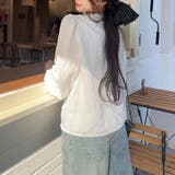 フリルカラーレース切替長袖ブラウス レディース トップス | Doux Belle | 詳細画像10