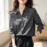 バックタックレギュラーカラー長袖シャツブラウス レディース トップス | Doux Belle | 詳細画像1