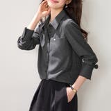 バックタックレギュラーカラー長袖シャツブラウス レディース トップス | Doux Belle | 詳細画像3