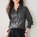 バックタックレギュラーカラー長袖シャツブラウス レディース トップス | Doux Belle | 詳細画像4