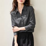 バックタックレギュラーカラー長袖シャツブラウス レディース トップス | Doux Belle | 詳細画像7