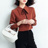 ビッグカラーリボンタイ付きシャツブラウス レディース トップス | Doux Belle | 詳細画像9