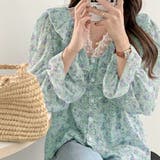 花柄レースフリルVネック長袖ブラウス レディース トップス | Doux Belle | 詳細画像6