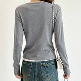 シンプルデザインドッキング長袖トップス レディース トップス | Doux Belle | 詳細画像7