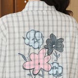 チェック柄フラワープリント長袖シャツ レディース トップス | Doux Belle | 詳細画像12