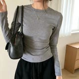 ベーシックフィット長袖クルーネックカットソー レディース トップス | Doux Belle | 詳細画像1