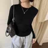 ベーシックフィット長袖クルーネックカットソー レディース トップス | Doux Belle | 詳細画像12