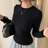ベーシックフィット長袖クルーネックカットソー レディース トップス | Doux Belle | 詳細画像13