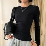 ブラック | ベーシックフィット長袖クルーネックカットソー レディース トップス | Doux Belle