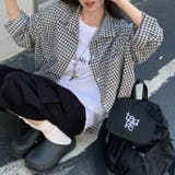 チェック柄オーバーサイズ長袖シャツ レディース トップス | Doux Belle | 詳細画像9
